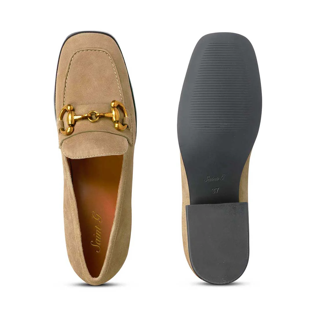 Saint Jenny Taupe Suede Leather Handcrafted Moccasins - Image 7