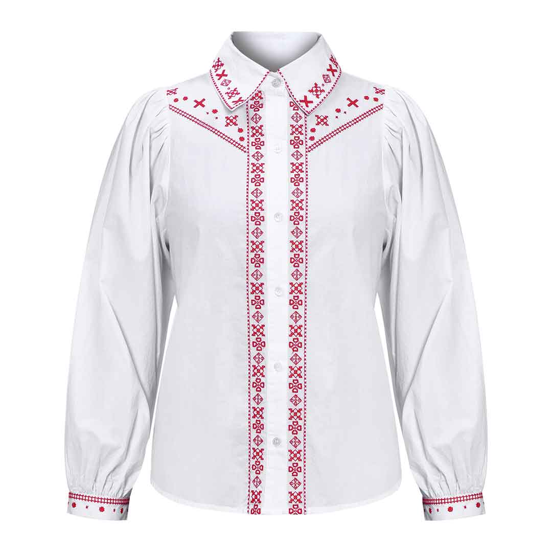 Saint Womens White Embroidered Cotton Shirt - Image 6