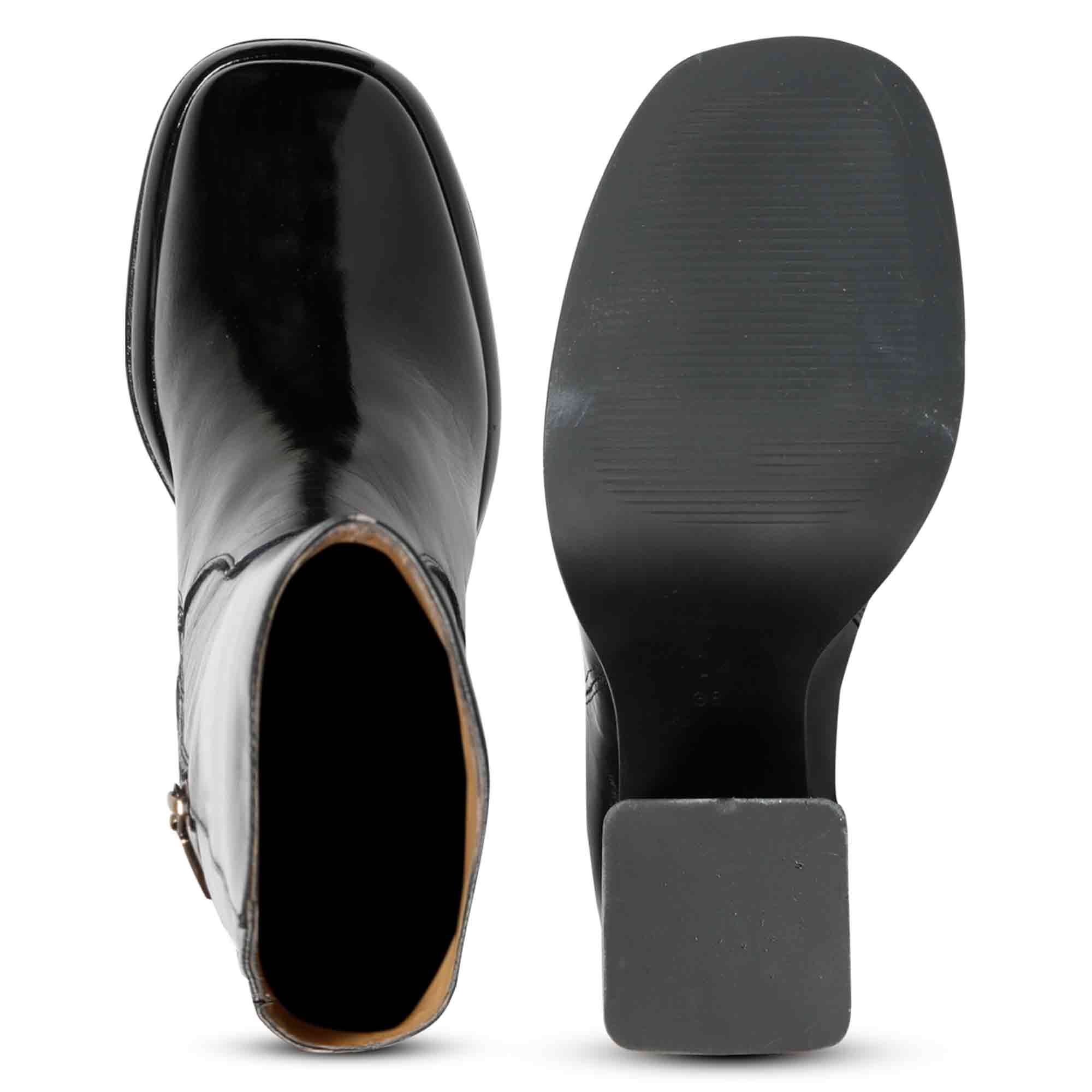 Saint Jolène Black Harrod Patent Leather Long Boots - Image 7