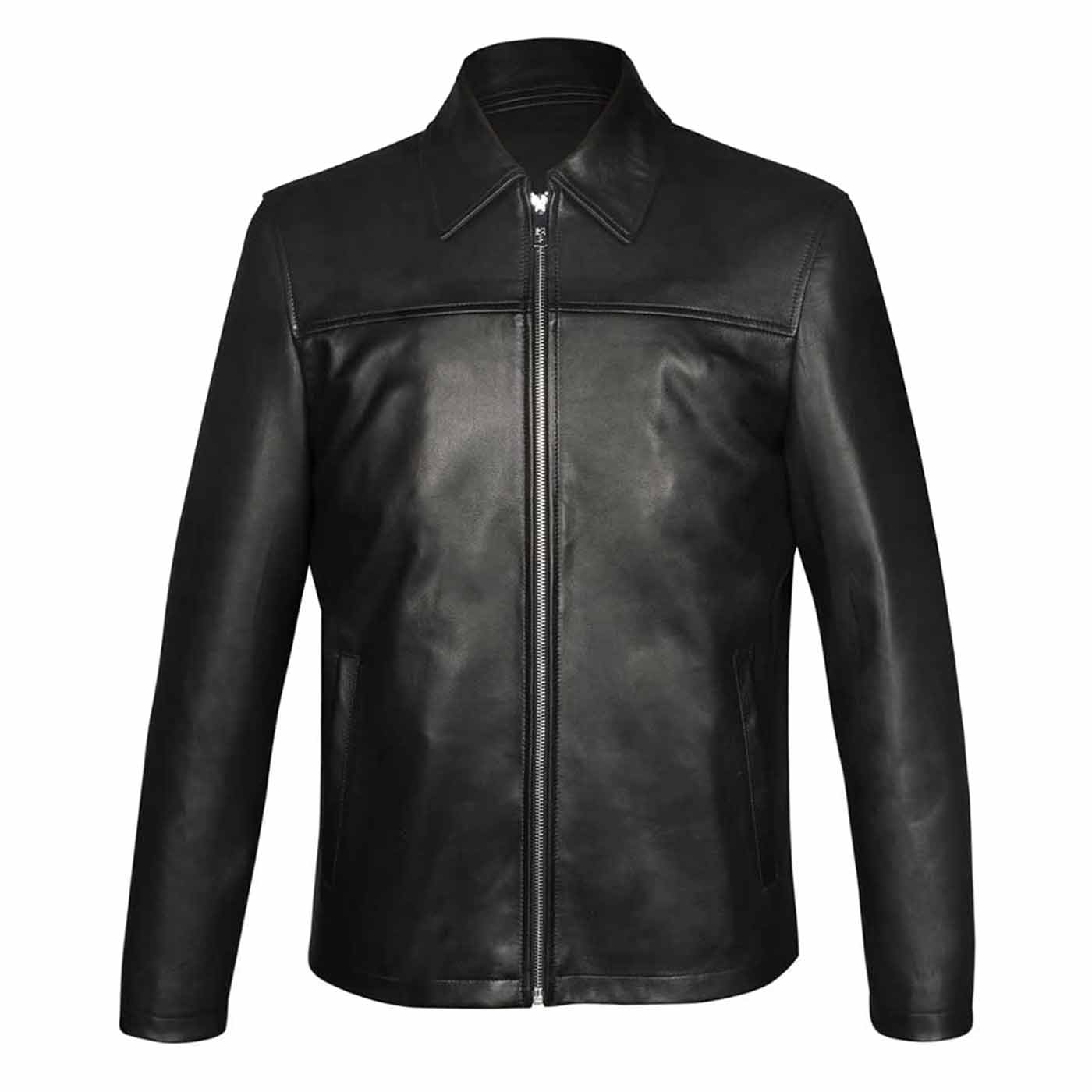 Saint Jory Black Leather Men's Jacket - Image 2