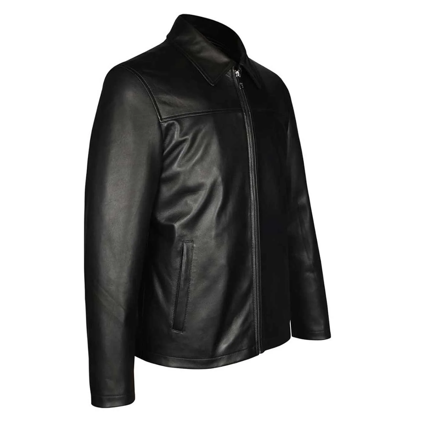 Saint Jory Black Leather Men's Jacket - Image 3