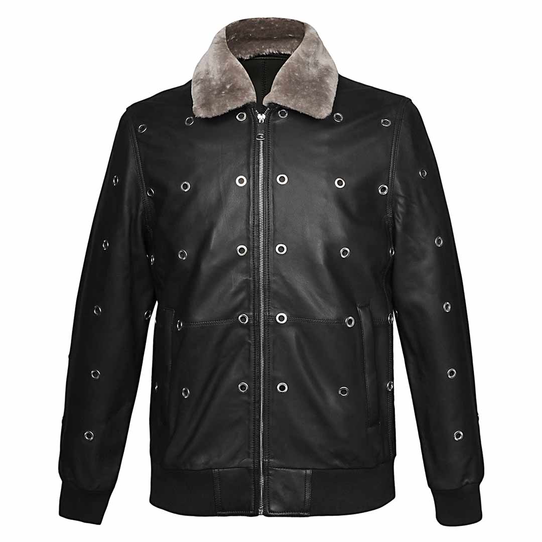 Saint Joshua Black Leather Men's Jackets - Image 2