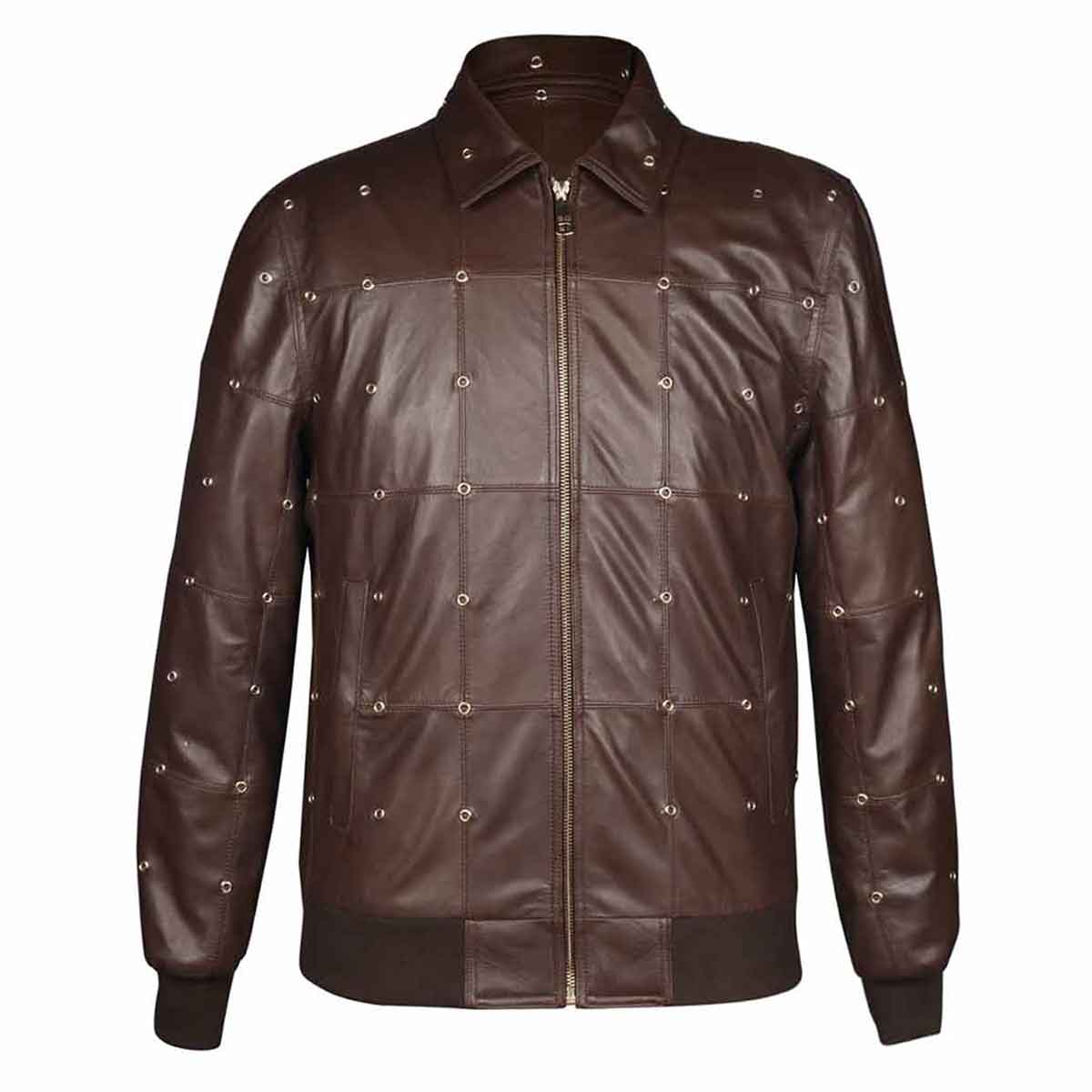 Saint Joshua Chocolate Brown Leather Men's Jackets - Image 2