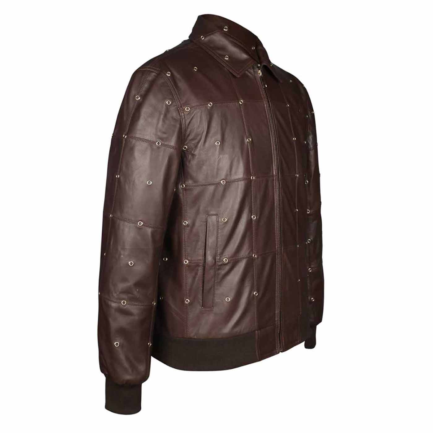Saint Joshua Chocolate Brown Leather Men's Jackets - Image 3