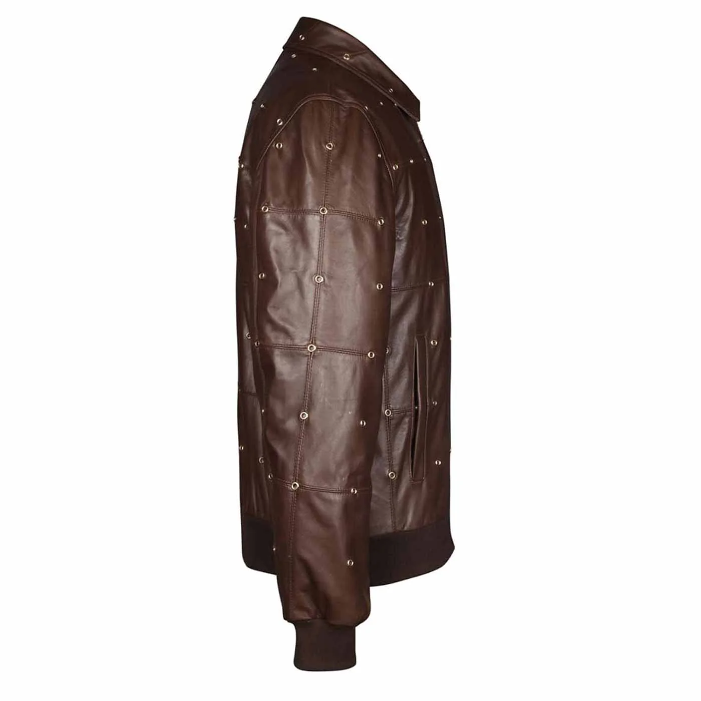 Saint Joshua Chocolate Brown Leather Men's Jackets - Image 4