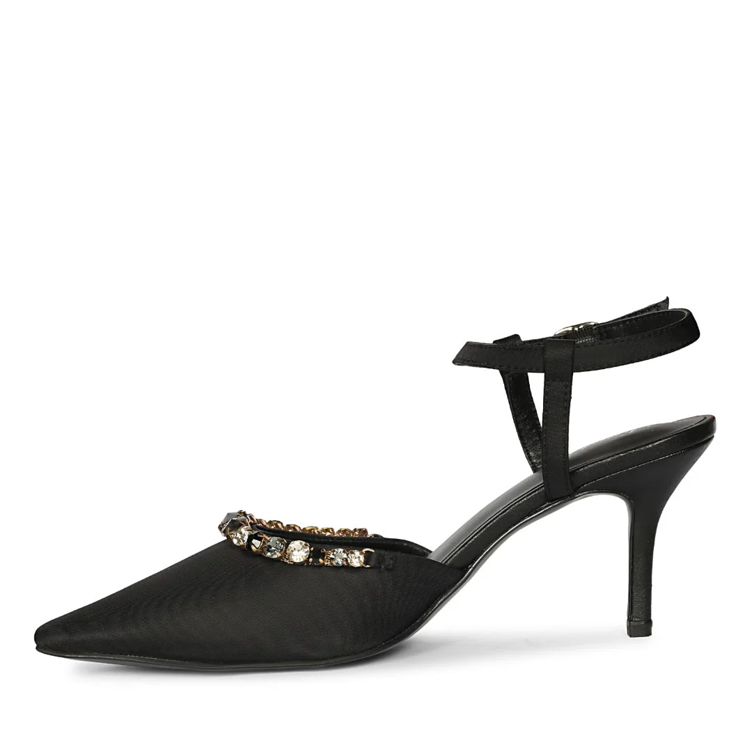 Saint Josie Black Snake Print Leather Pumps - Image 3