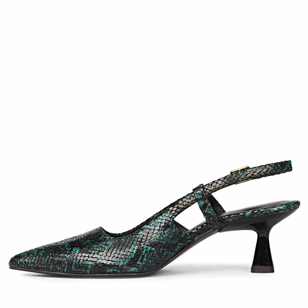 Saint Josie Green Snake Print Leather Pumps - Image 4