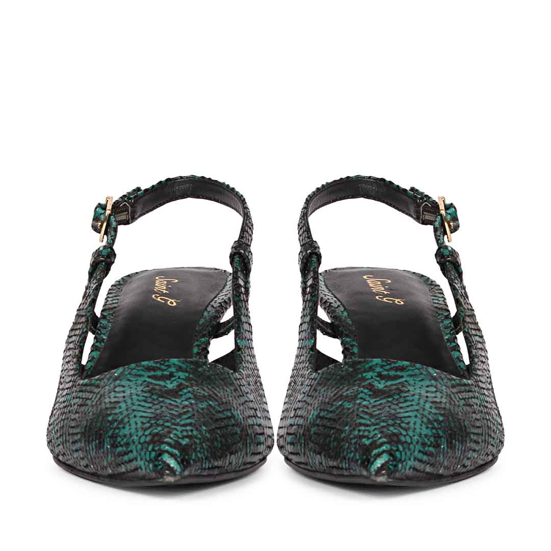Saint Josie Green Snake Print Leather Pumps - Image 5