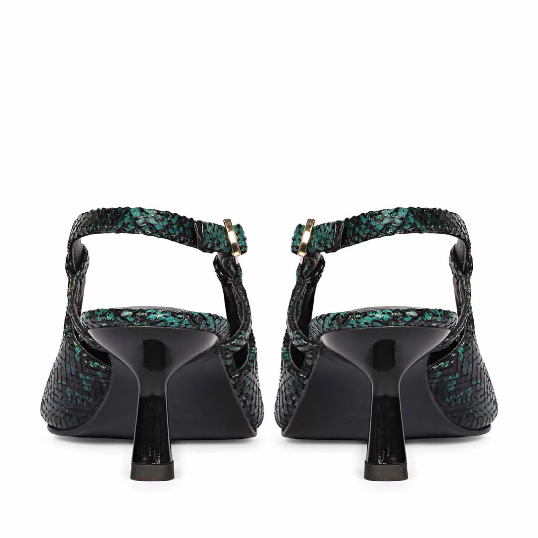 Saint Josie Green Snake Print Leather Pumps - Image 6