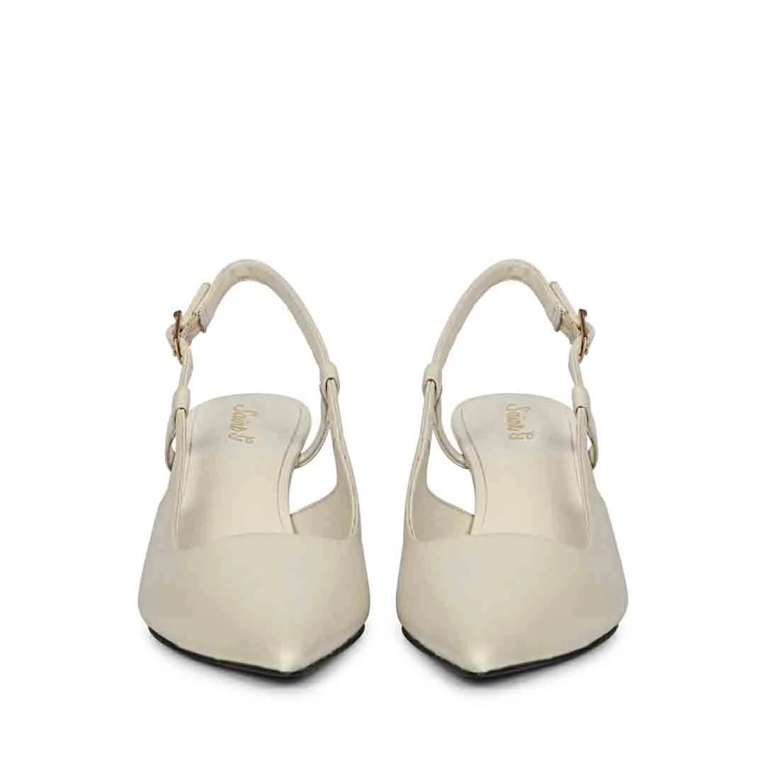 Saint Josie Offwhite Leather Pumps - Image 3