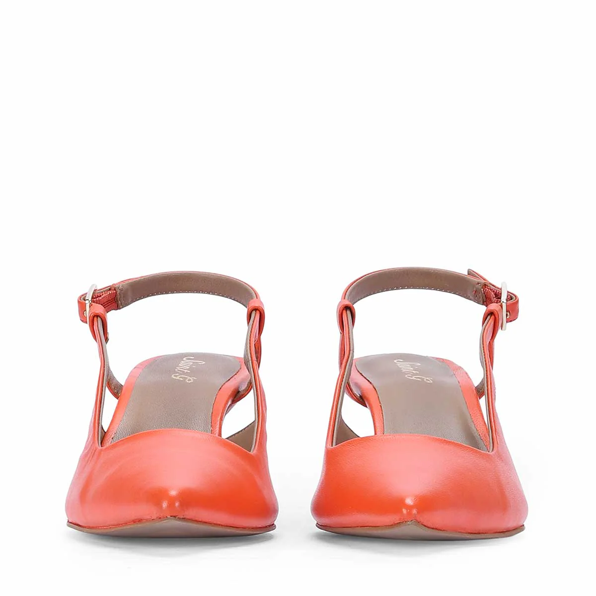 Saint Josie Orange Leather Pumps - Image 5