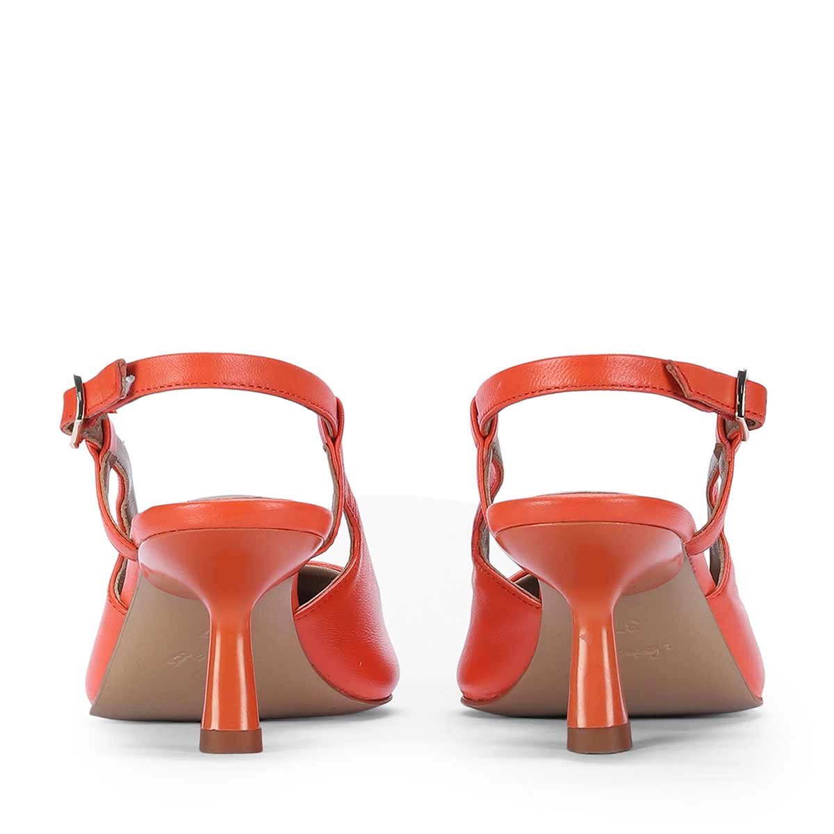 Saint Josie Orange Leather Pumps - Image 6