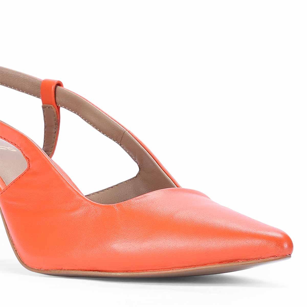 Saint Josie Orange Leather Pumps - Image 8