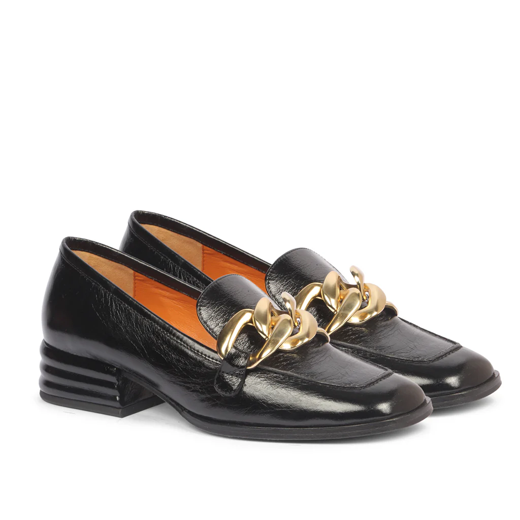 Saint Juliet Black Leather Handcrafted Moccasins - Image 3