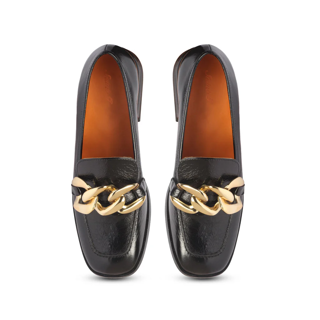 Saint Juliet Black Leather Handcrafted Moccasins - Image 4