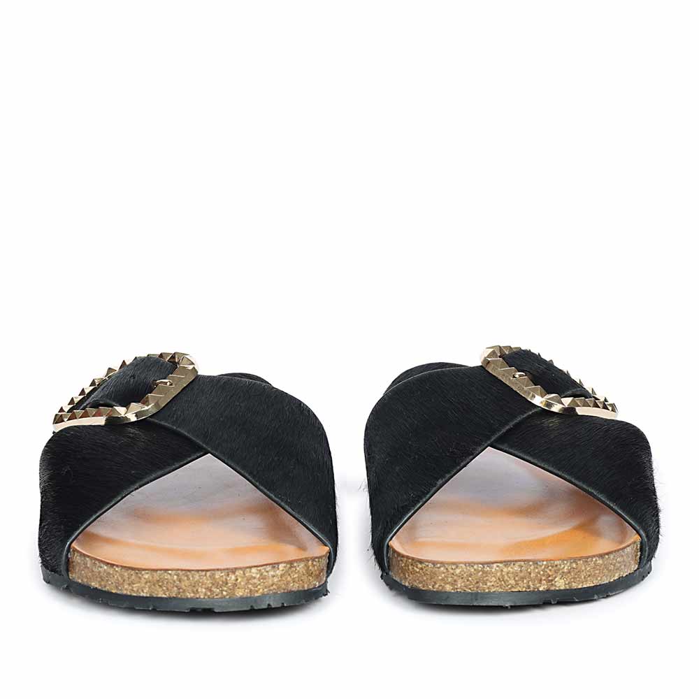 Saint Juno Black Pony Leather Sandals - Image 5