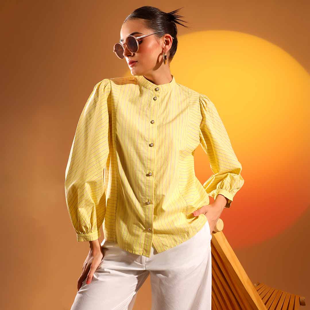 Saint Womens Amber Stripe Cotton Shirt