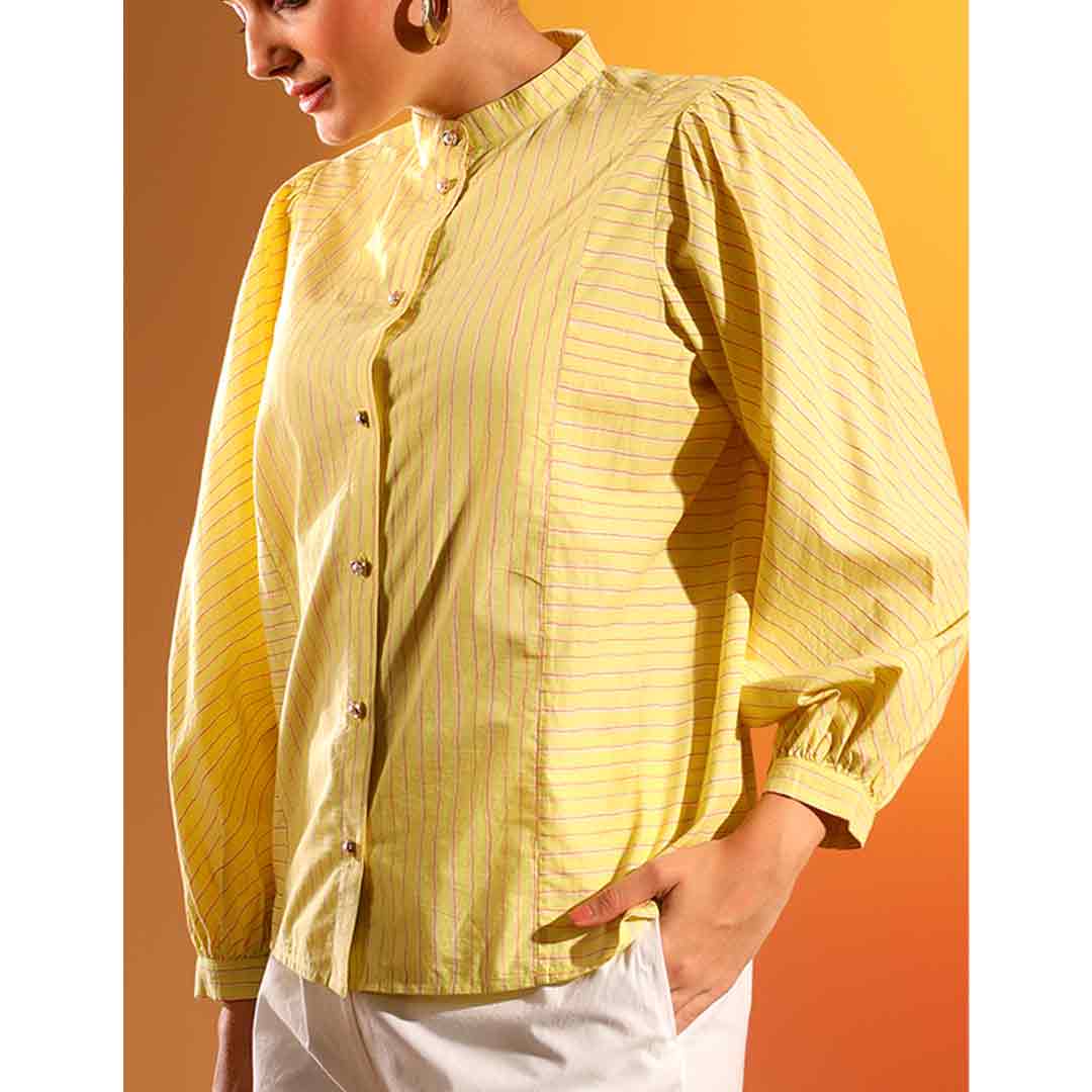 Saint Womens Amber Stripe Cotton Shirt - Image 5