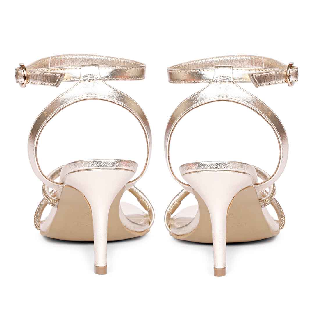 Saint Katie Golden Strass Adorned PlatinStilettos - Image 6