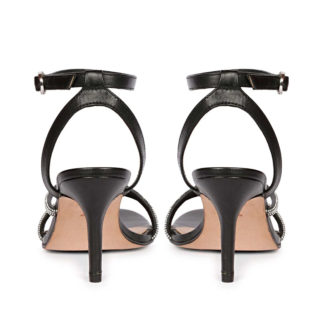 Saint Katie Silver Strass Adorned Black Stilettos - Image 6