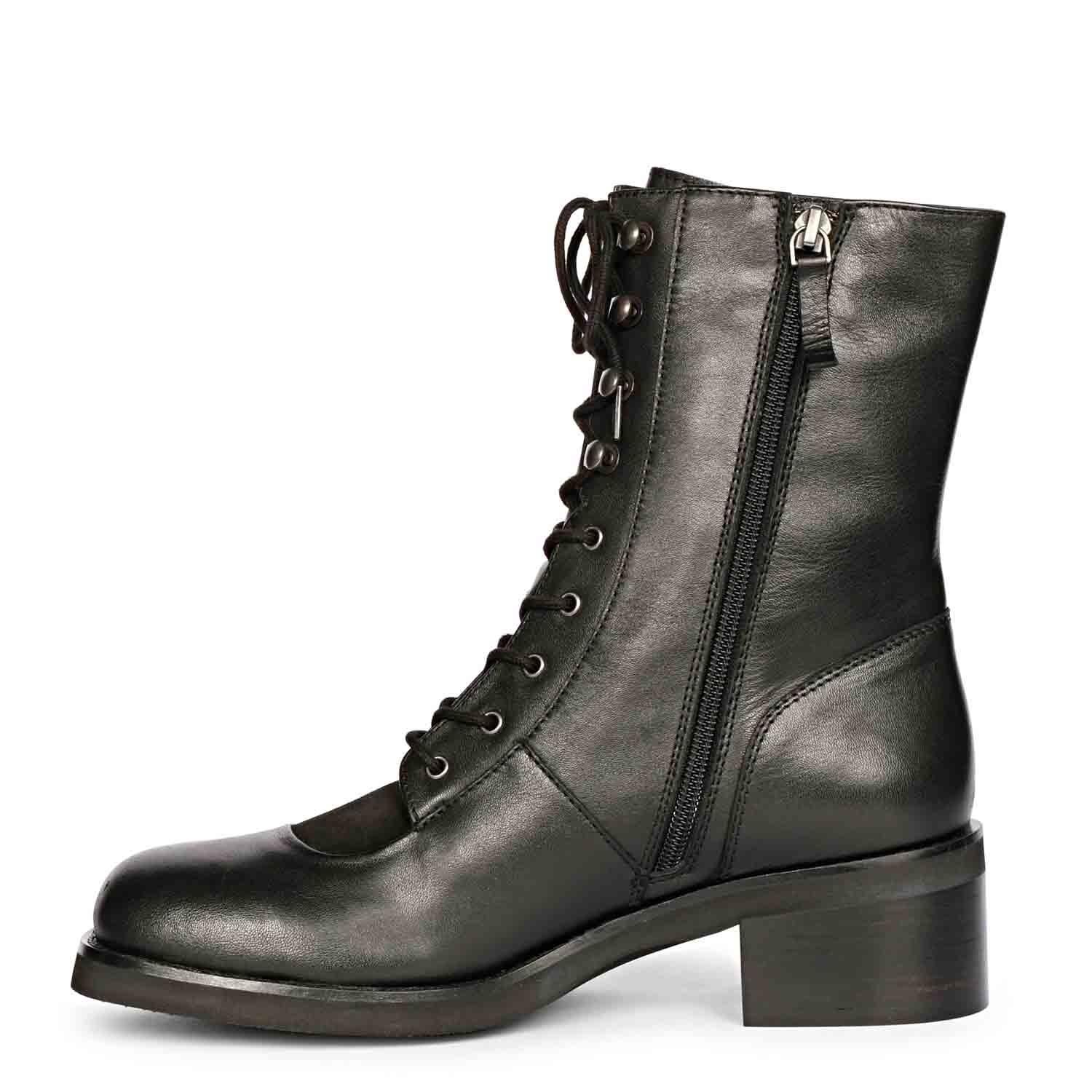 Saint Kayla Black Leather Lace Up High Ankle Boots - Image 4