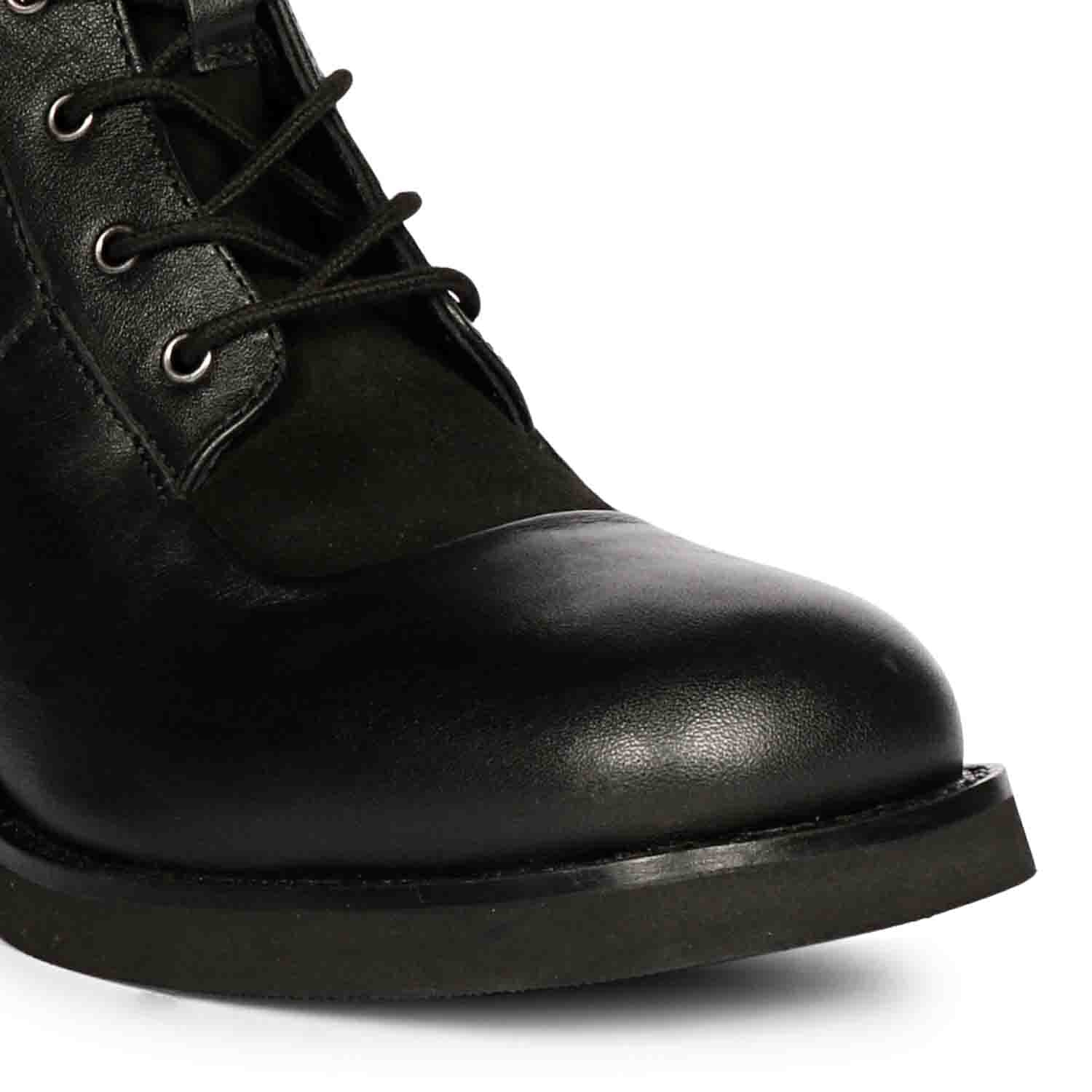 Saint Kayla Black Leather Lace Up High Ankle Boots - Image 8