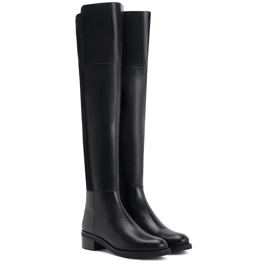 Saint Kayleigh Black Leather Above The Knee Boots - Image 4