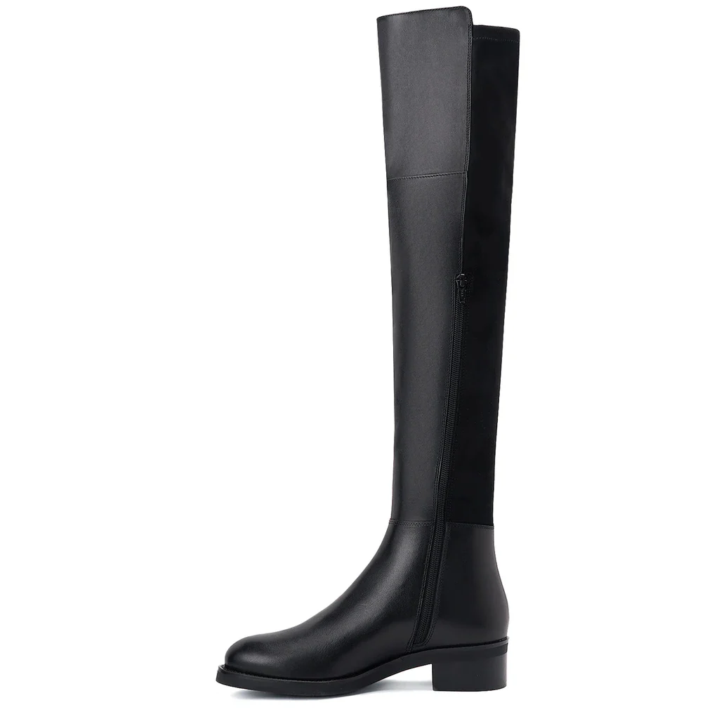 Saint Kayleigh Black Leather Above The Knee Boots - Image 5