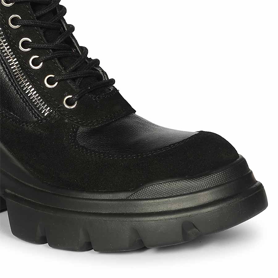 Saint Kendall Black Leather Lace Up High Ankle Boots - Image 7