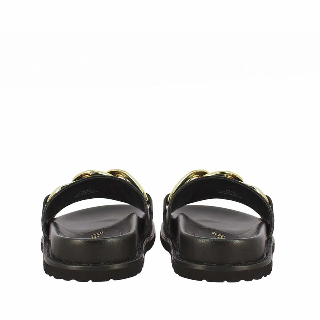 Saint Kiera Black Leather Flat Slides - Image 6