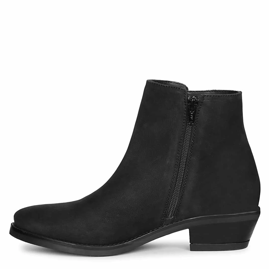 Laney Black Leather Ankle Boots - Image 4
