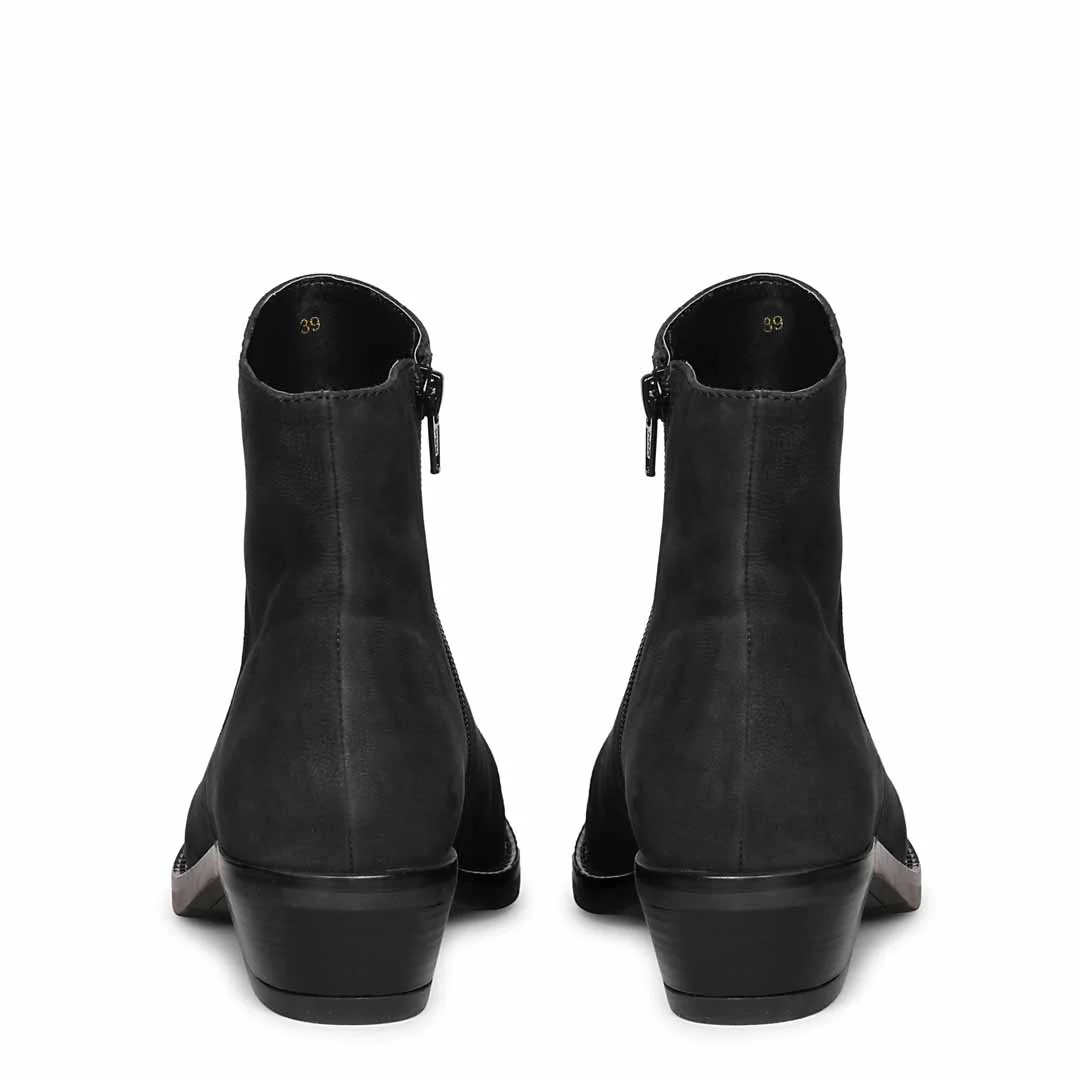 Laney Black Leather Ankle Boots - Image 5