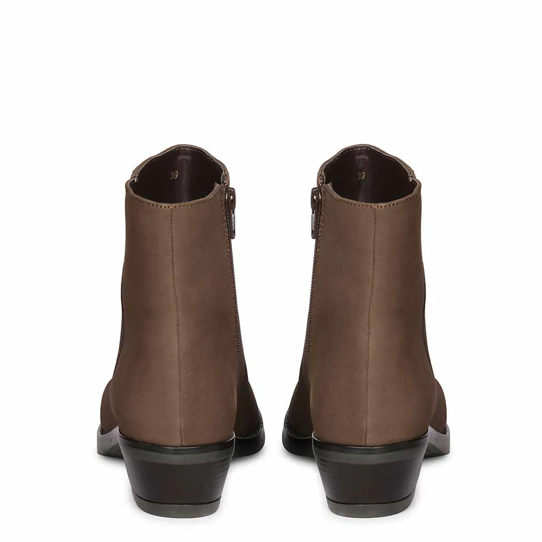 Laney Brown Leather Ankle Boots - Image 5