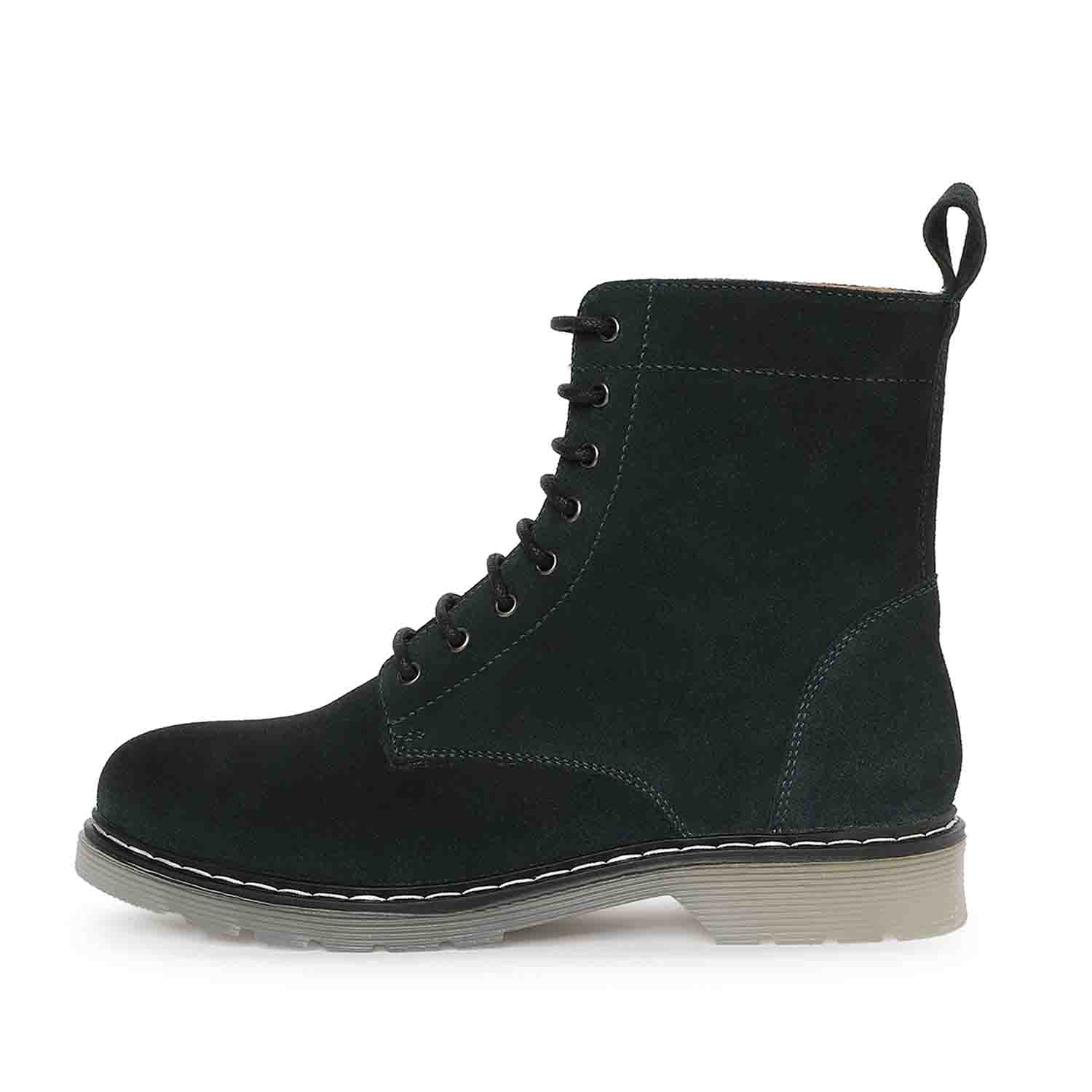 Saint Lauretta Green Suede Leather Lace-up Ankle Boots - Image 5