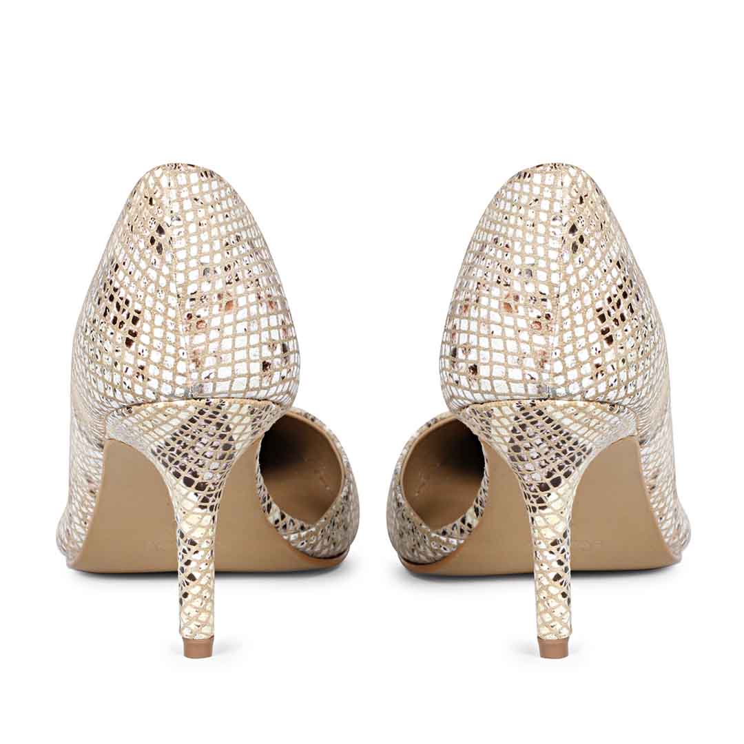 Saint Layla Beige Snake Print Leather Pumps - Image 6