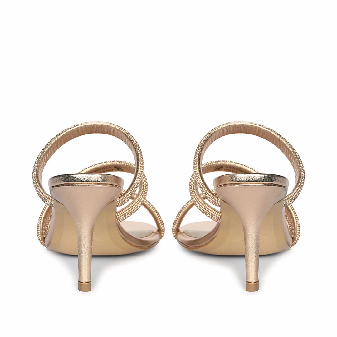 Saint Layla Crystal Cord Rose Gold Leather Stilettos - Image 5