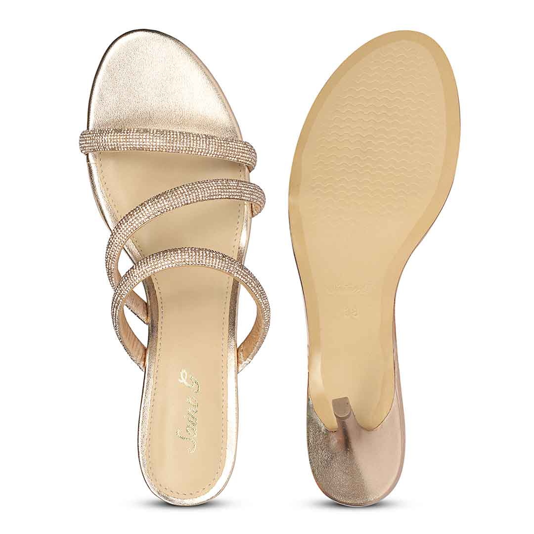 Saint Layla Crystal Cord Rose Gold Leather Stilettos - Image 7