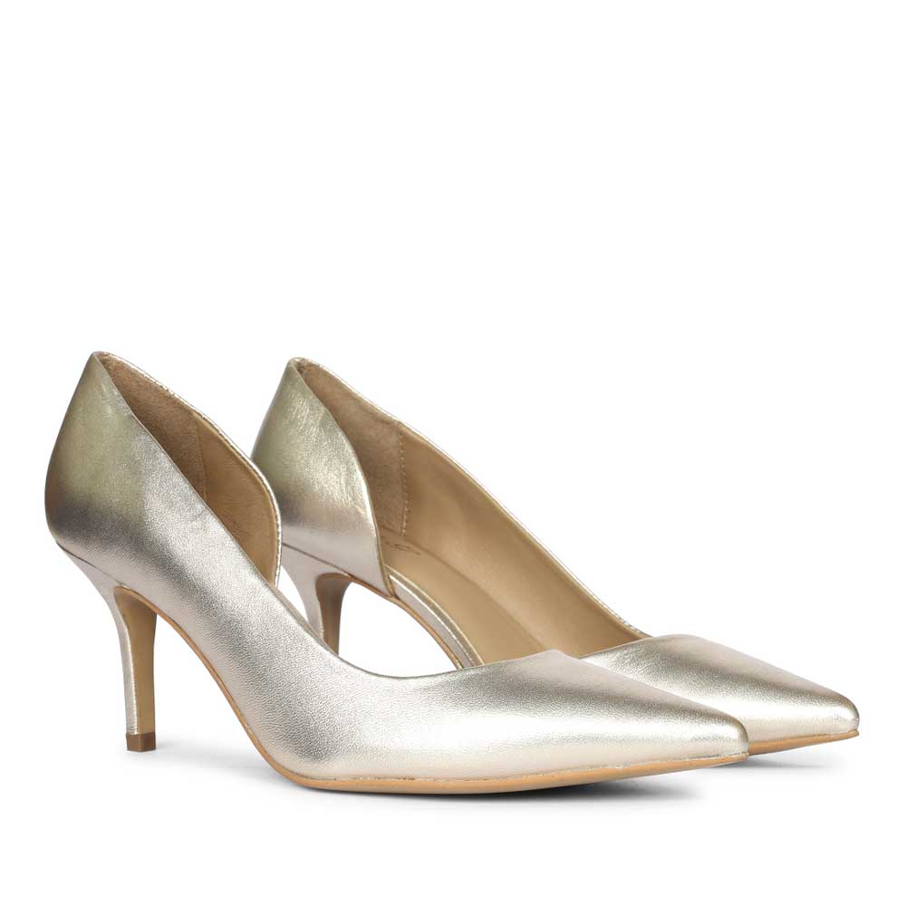 Saint Layla Metallic Gold Leather Pumps - Image 3