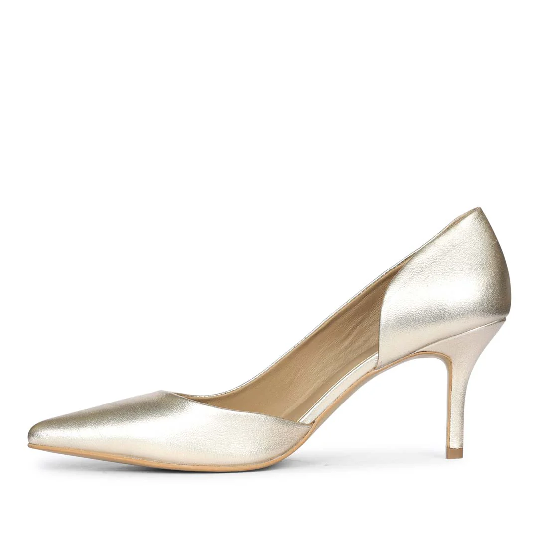 Saint Layla Metallic Gold Leather Pumps - Image 4