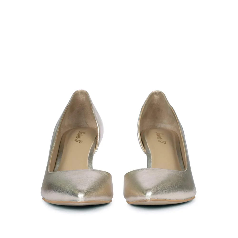 Saint Layla Metallic Gold Leather Pumps - Image 5