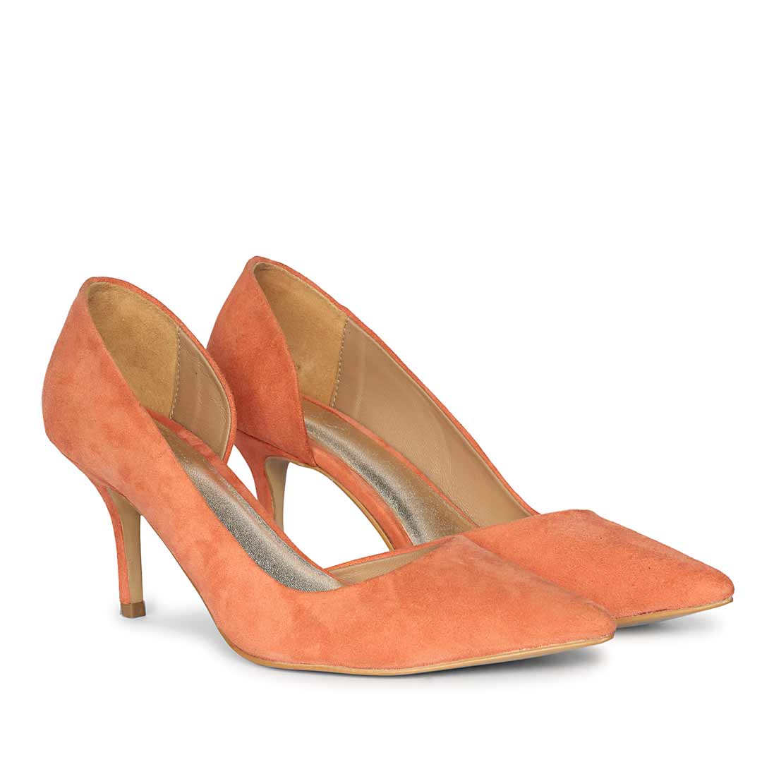 Saint Layla Orange Suede Leather Pumps - Image 3
