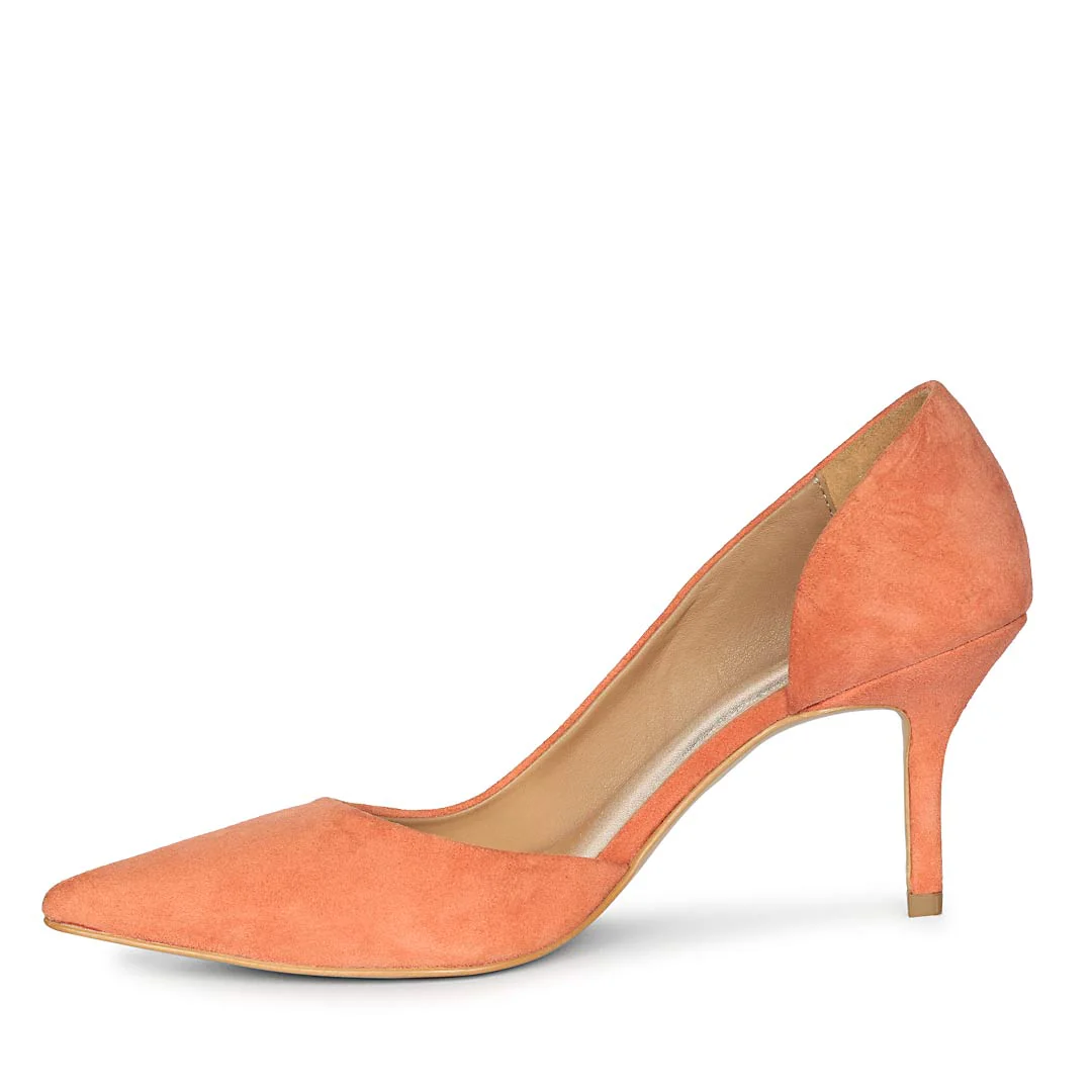 Saint Layla Orange Suede Leather Pumps - Image 4