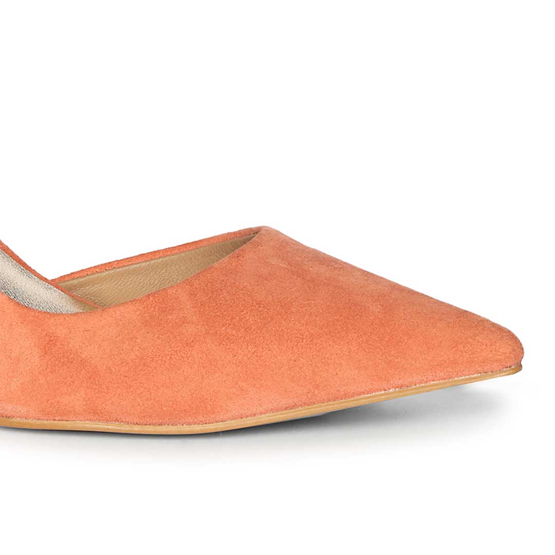 Saint Layla Orange Suede Leather Pumps - Image 7