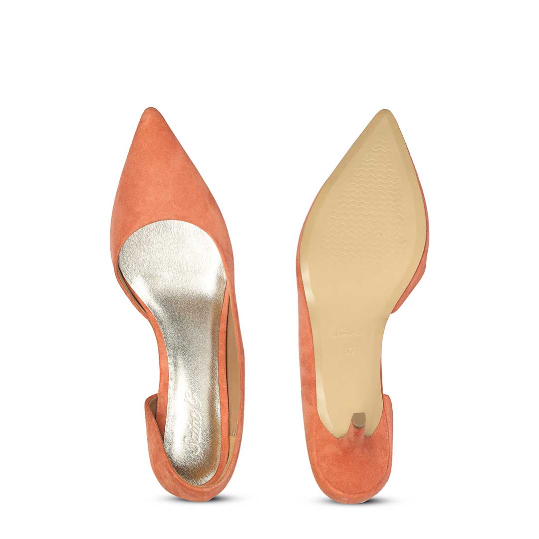 Saint Layla Orange Suede Leather Pumps - Image 8