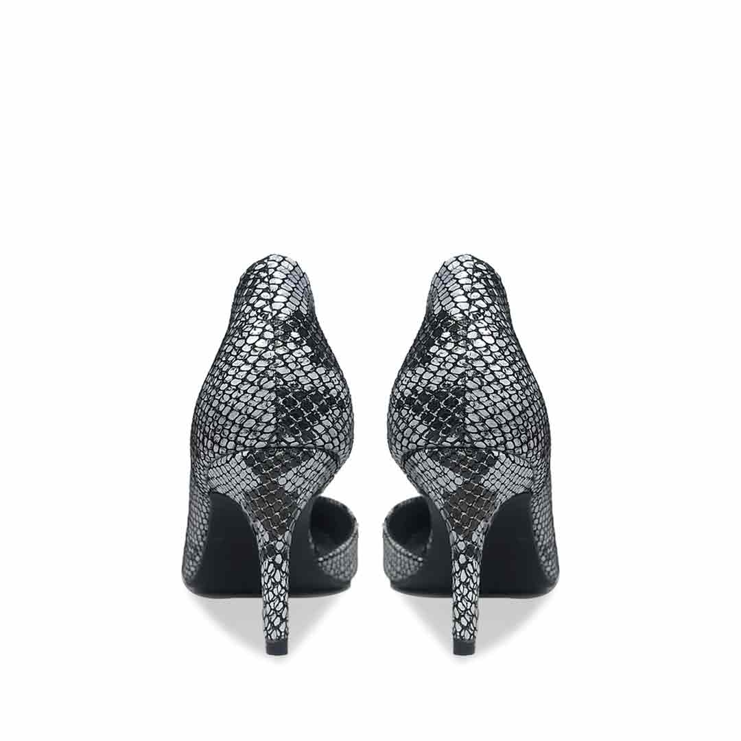 Saint Layla Silver Black Snake Print Leather Pumps - Image 5