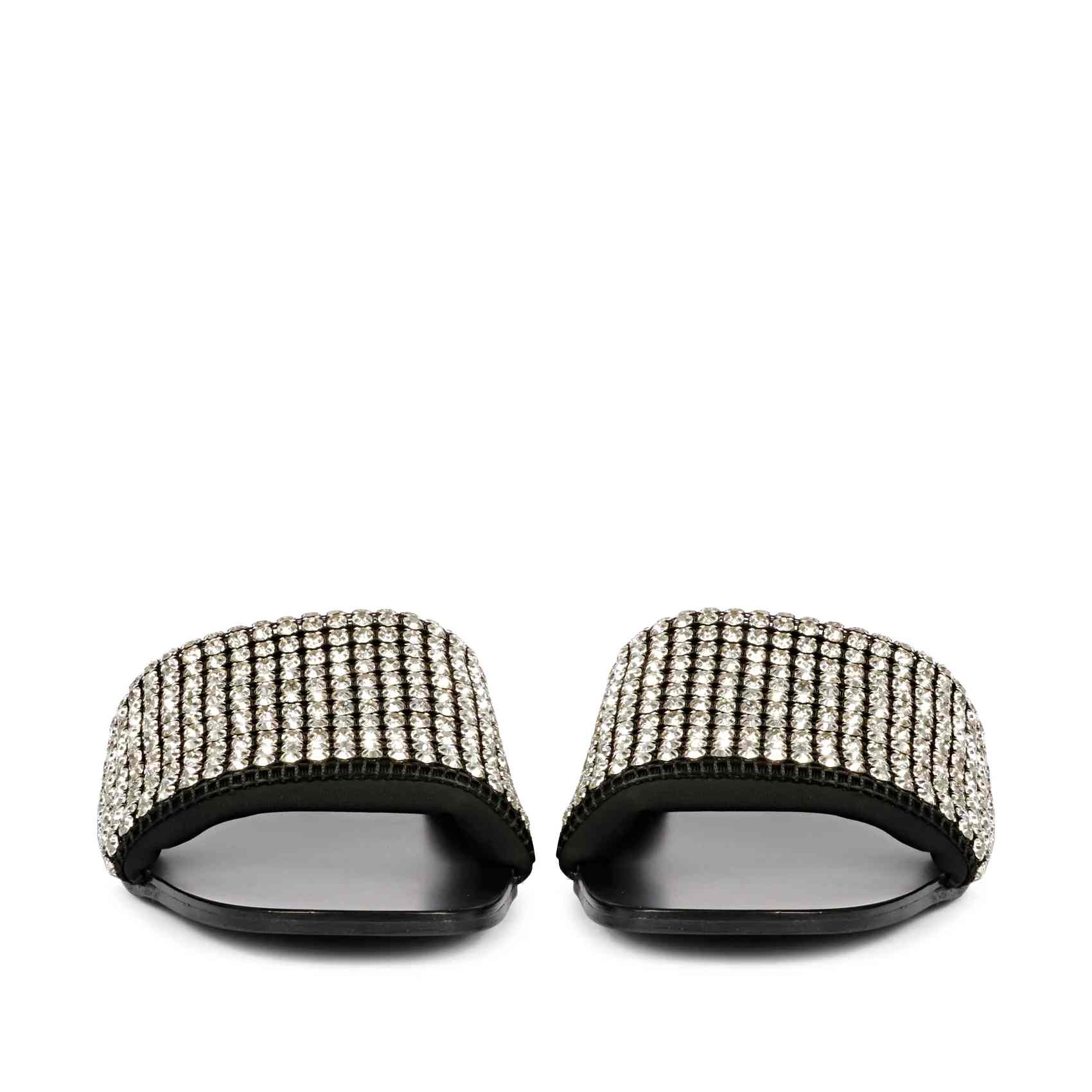 Saint Layla Black Leather Flat Sandal - Image 6