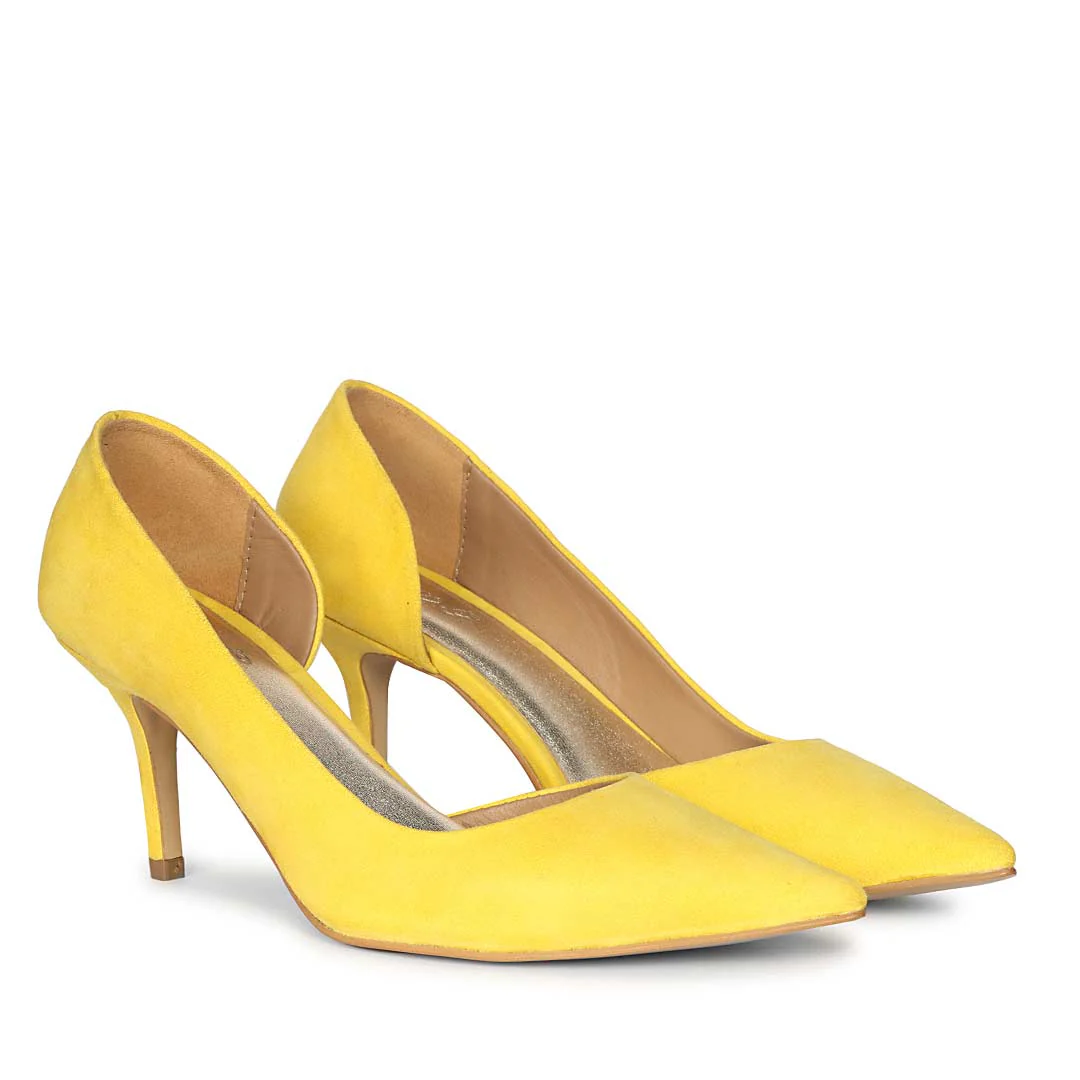 Saint Layla Yellow Suede Leather Pumps - Image 2