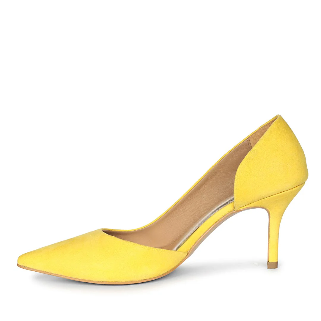 Saint Layla Yellow Suede Leather Pumps - Image 3