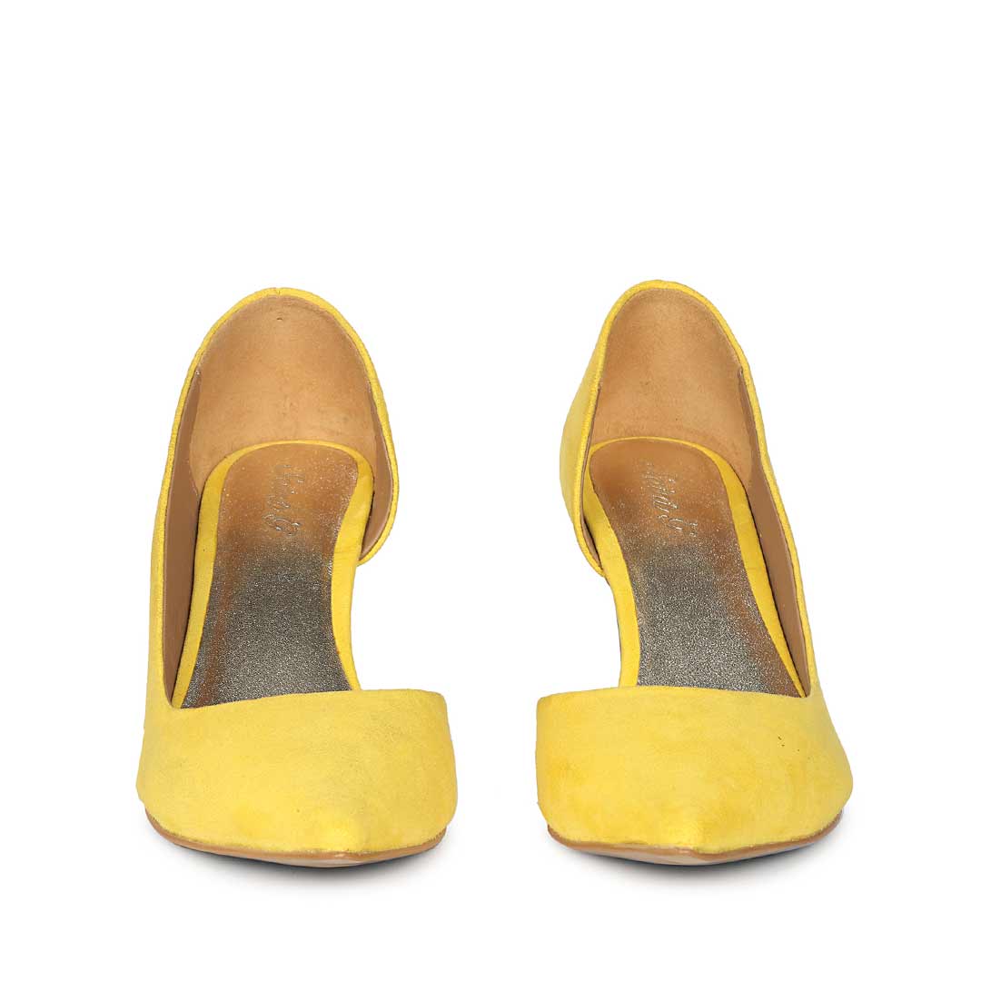 Saint Layla Yellow Suede Leather Pumps - Image 4