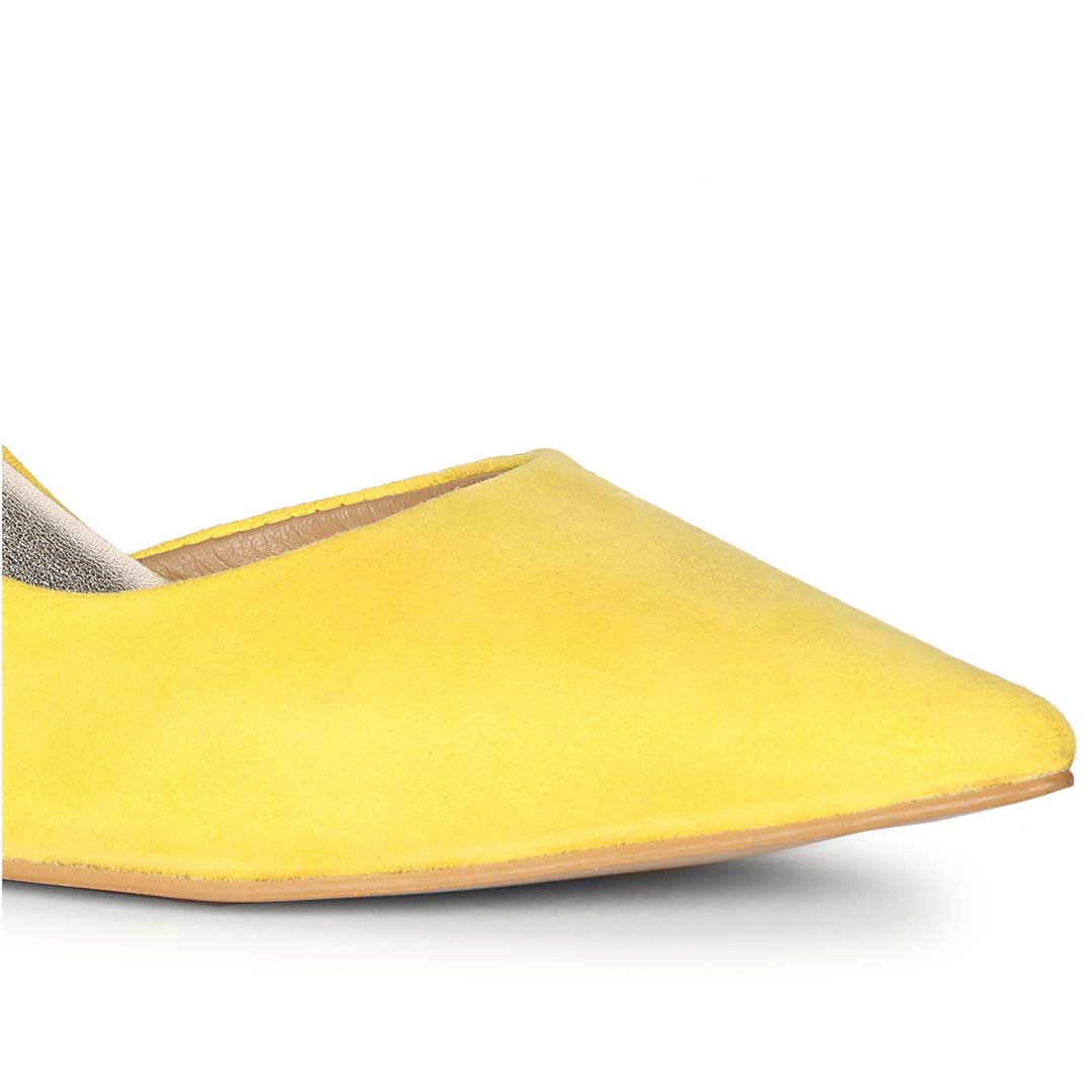 Saint Layla Yellow Suede Leather Pumps - Image 7